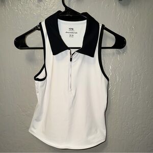 Abercrombie Kids White and Black Tank Top